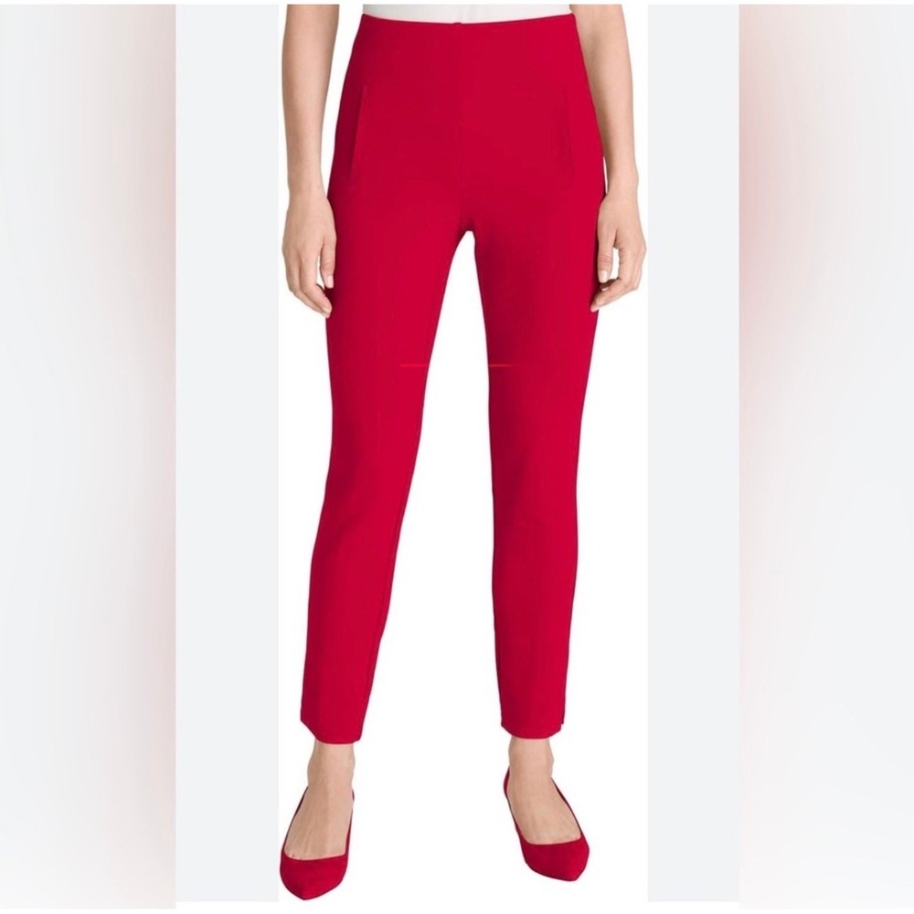 Chico's So Slimming 360 Juliet Slim Leg Pull-On Pants Wild Poppy Red 00 2 Petite
